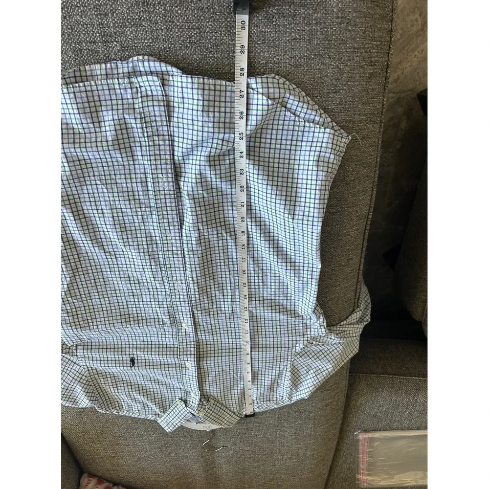Polo Ralph Lauren Boys XL 18-20 Natural Stretch Plaid Button Down Shirt Pony EUC